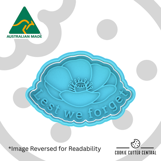 Lest We Forget Poppy Cookie Cutter and Embosser - 6.4cm x 9.7cm