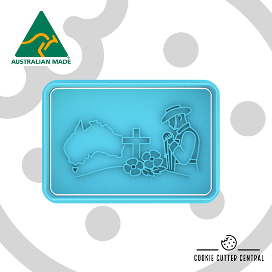 Anzac Day Theme Cookie Cutter and Embosser - 5.4cm x 8.2cm