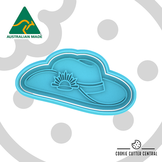Anzac Hat Cookie Cutter and Embosser - 5cm x 9.9cm