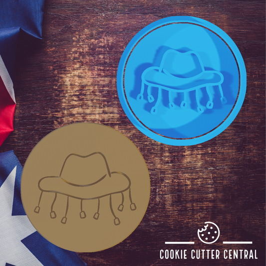 Aussie Hat Cookie Cutter and Embosser 7.5cm Round