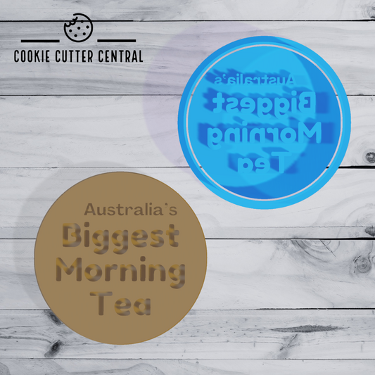 Australia's Biggest Morning Tea Cookie Cutter and Embosser 7.5cm Round