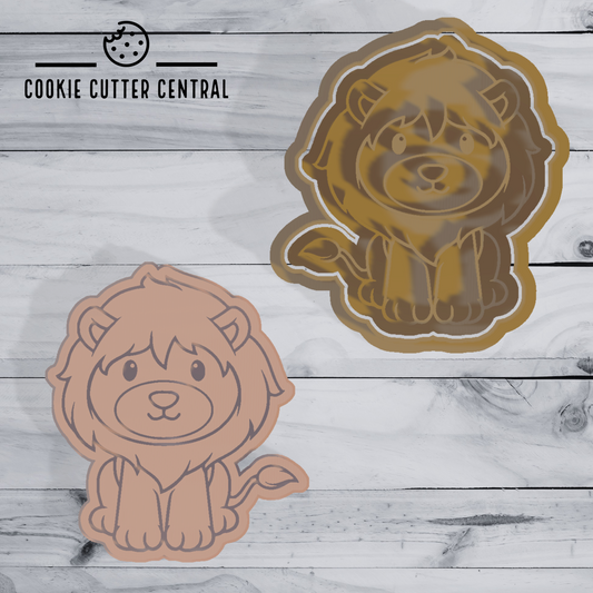 Cute Lion Cookie Cutter and Embosser - 8.5cm x 7.5cm