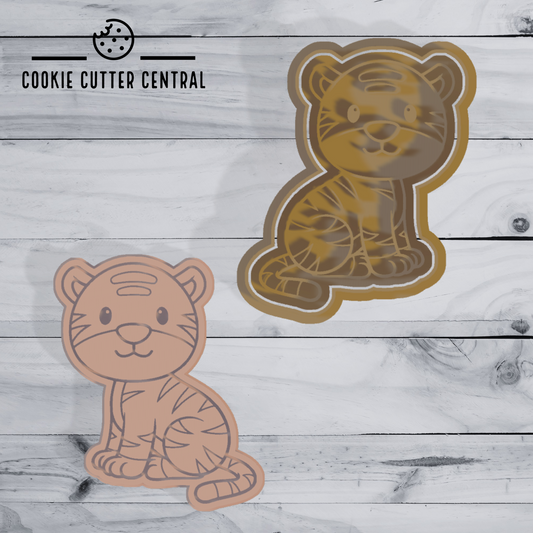 Baby Tiger Cookie Cutter and Embosser - 9.2cm x 7.6cm
