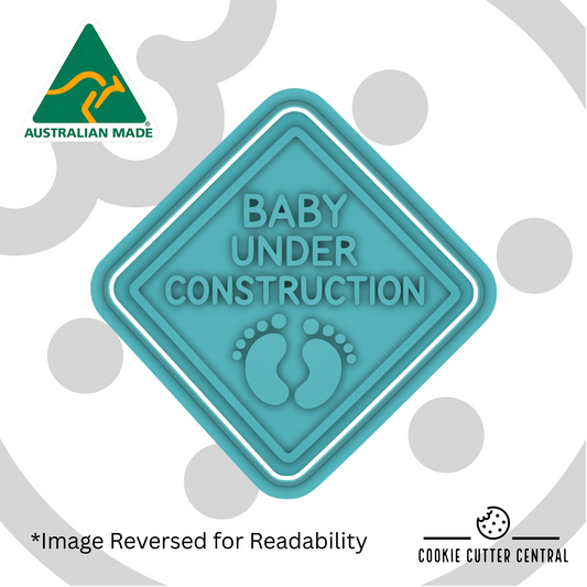 Baby Under Construction Cookie Cutter and Embosser - 7.9cm x 7.8cm