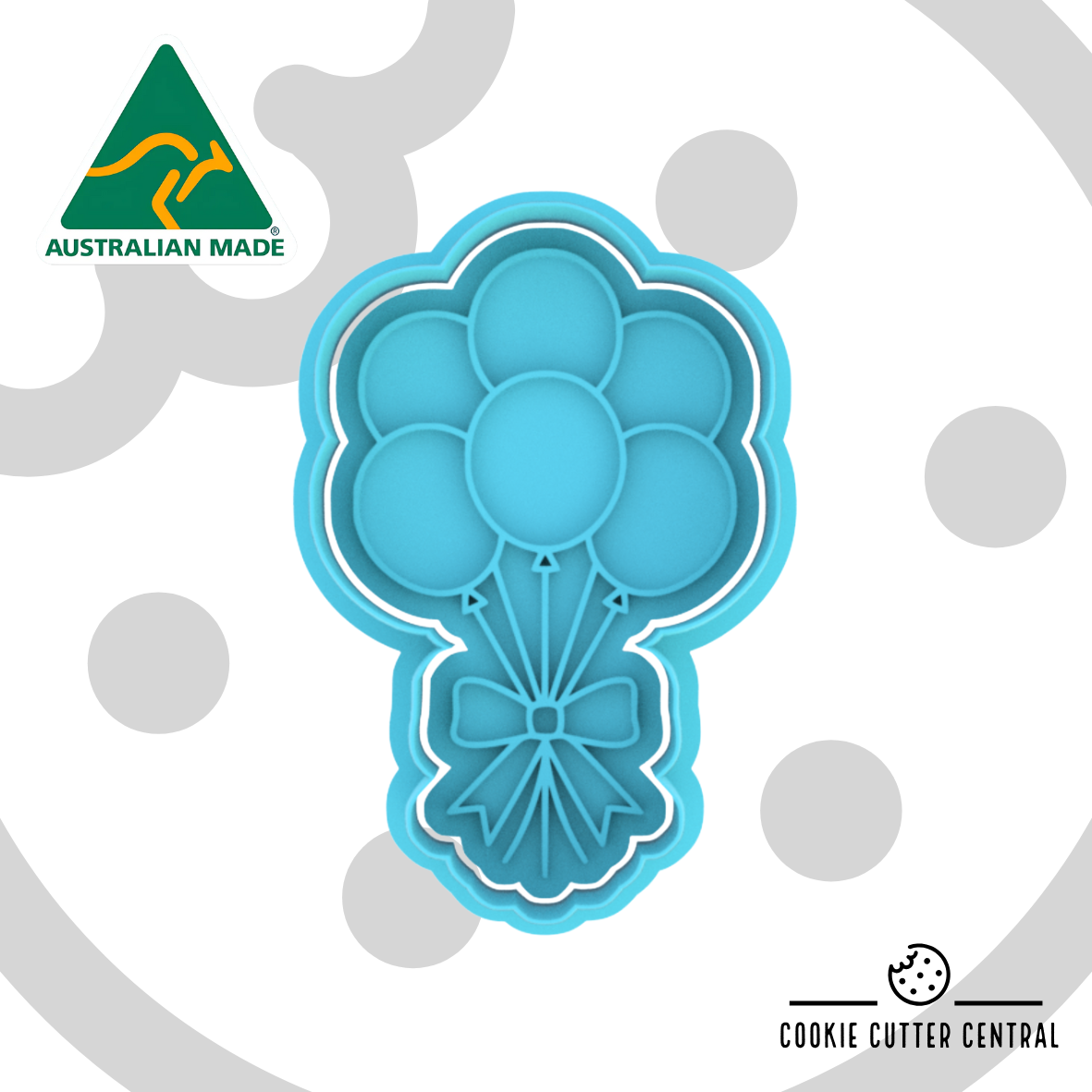 Balloons with Bow Cookie Cutter and Embosser - 8.7cm x 5.6cm