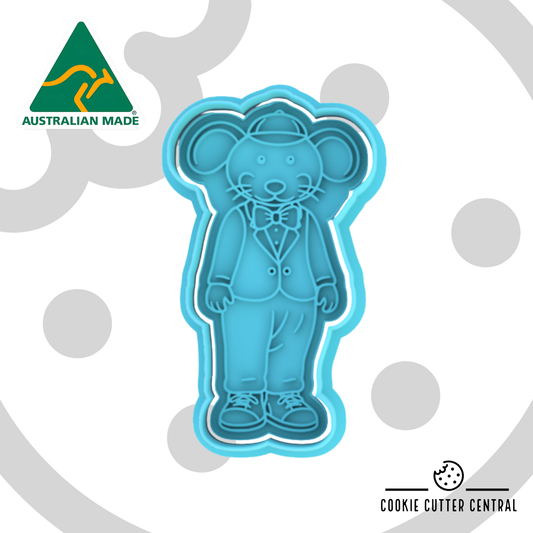 Bananas in Pyjamas -  Rat in a Hat Cookie Cutter and Embosser - 9.3cm x 5.2cm