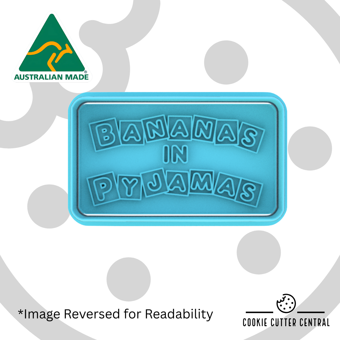 7866566541395 Banana in Pyjamas Logo Cookie Cutter and Embosser - 5cm x 8.9cm