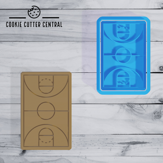 Basketball Court Cookie Cutter and Embosser - 8.1cm x 5.3cm