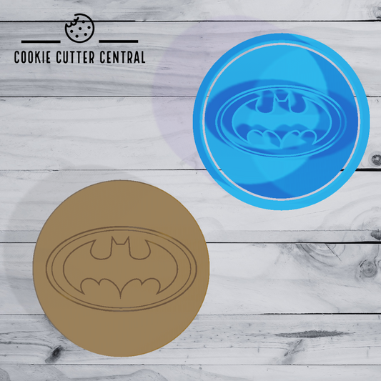 Batman Logo Cookie Cutter and Embosser 6.5cm Round