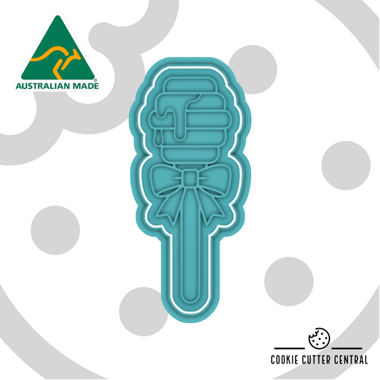 Bee Rattle Cookie Cutter and Embosser - 10.6cm x 4.4cm