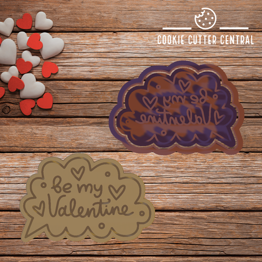 Be My Valentine Speech Bubble Cookie Cutter and Embosser - 5.3cm x 8cm