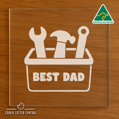 Best Dad Tool Box Cookie Cutter and Acrylic Debosser  - 7.1cm x 7.4cm