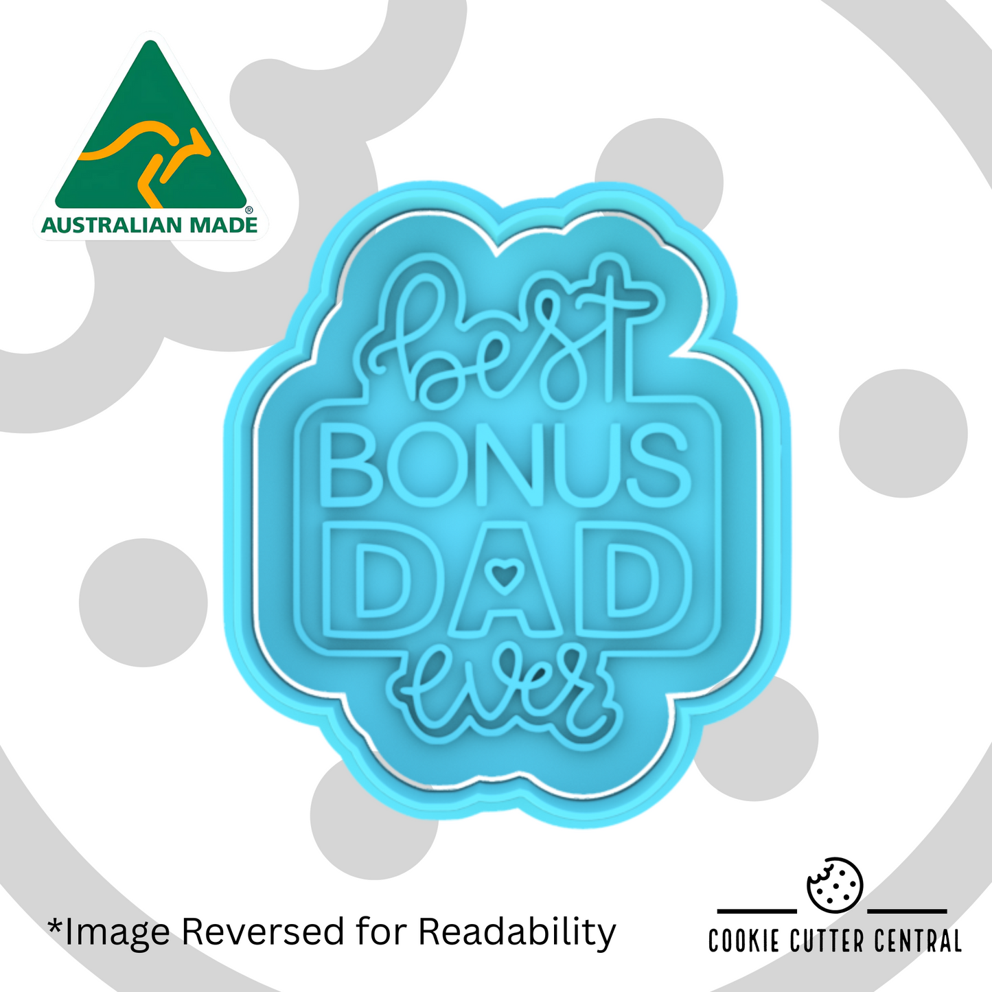 Best Bonus Dad Ever Cookie Cutter and Embosser - 8cm x 6.9cm