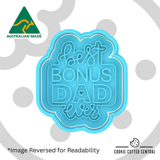 Best Bonus Dad Ever Cookie Cutter and Embosser - 8cm x 6.9cm