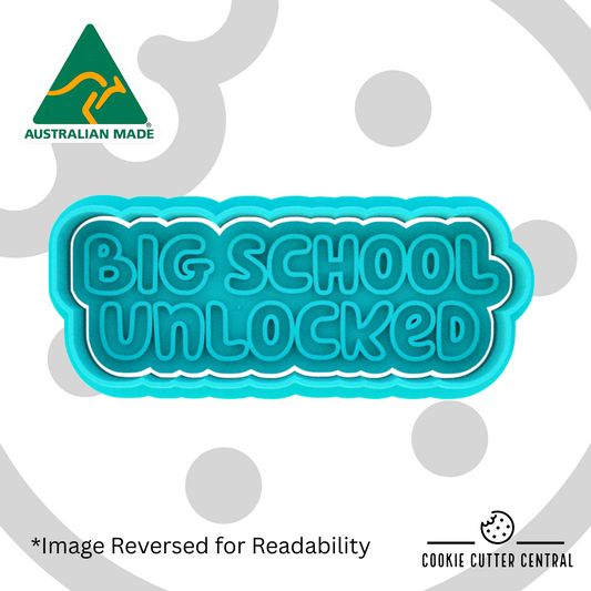 Bluey Font - Big School unlocked Cookie Cutter and Embosser - 3cm x 8.4cm