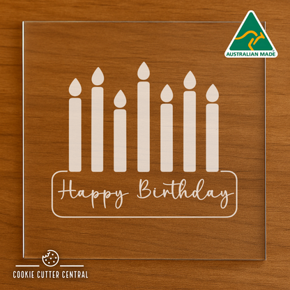 Birthday Candles Cookie Cutter and Acrylic Debosser - 6.9cm x 8.2cm