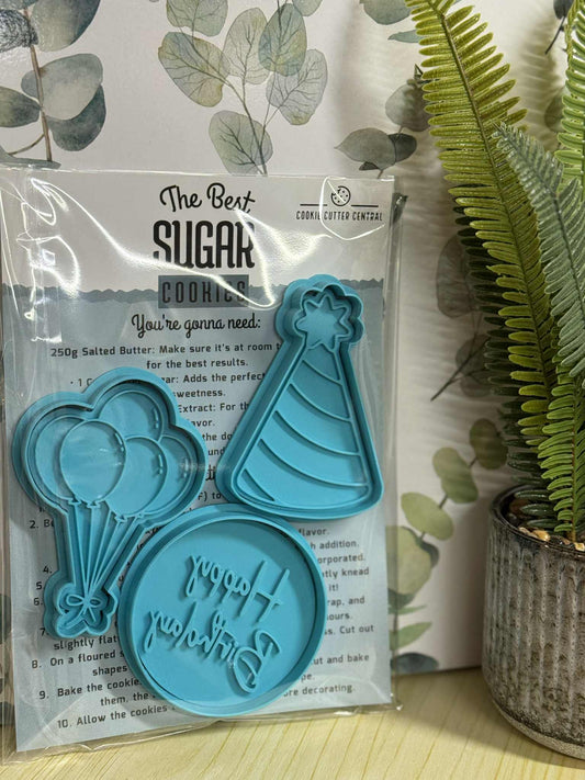 Happy Birthday Cookie Cutter and Embosser Gift Pack