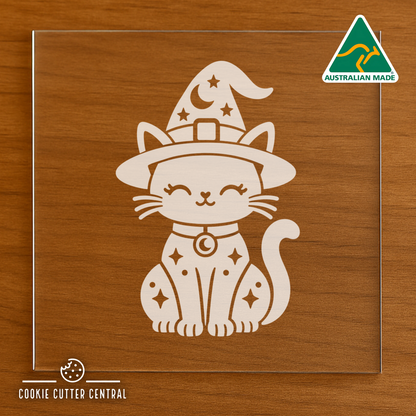 Black Cat Cookie Cutter and Acrylic Debosser - 8.4cm x 5.7cm