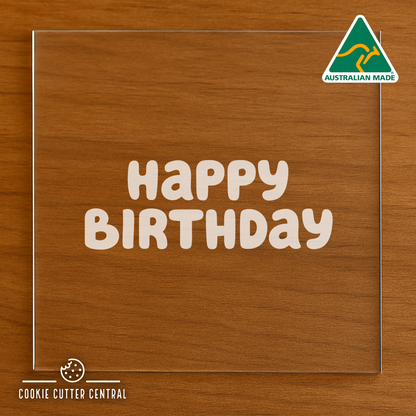 Bluey Happy Birthday Cookie Cutter and Acrylic Debosser - 7.5cm Round