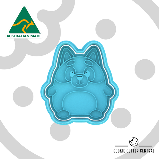 Bluey Squishmallow Cookie Cutter and Embosser - 7cm x 6.4cm
