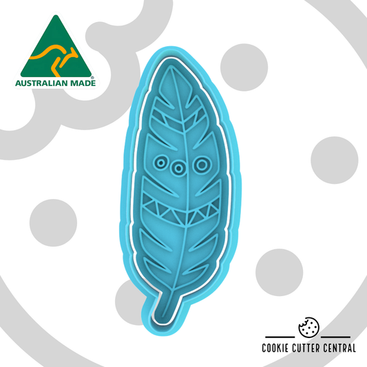 Boho Feather Cookie Cutter and Embosser - 10cm x 3.6cm