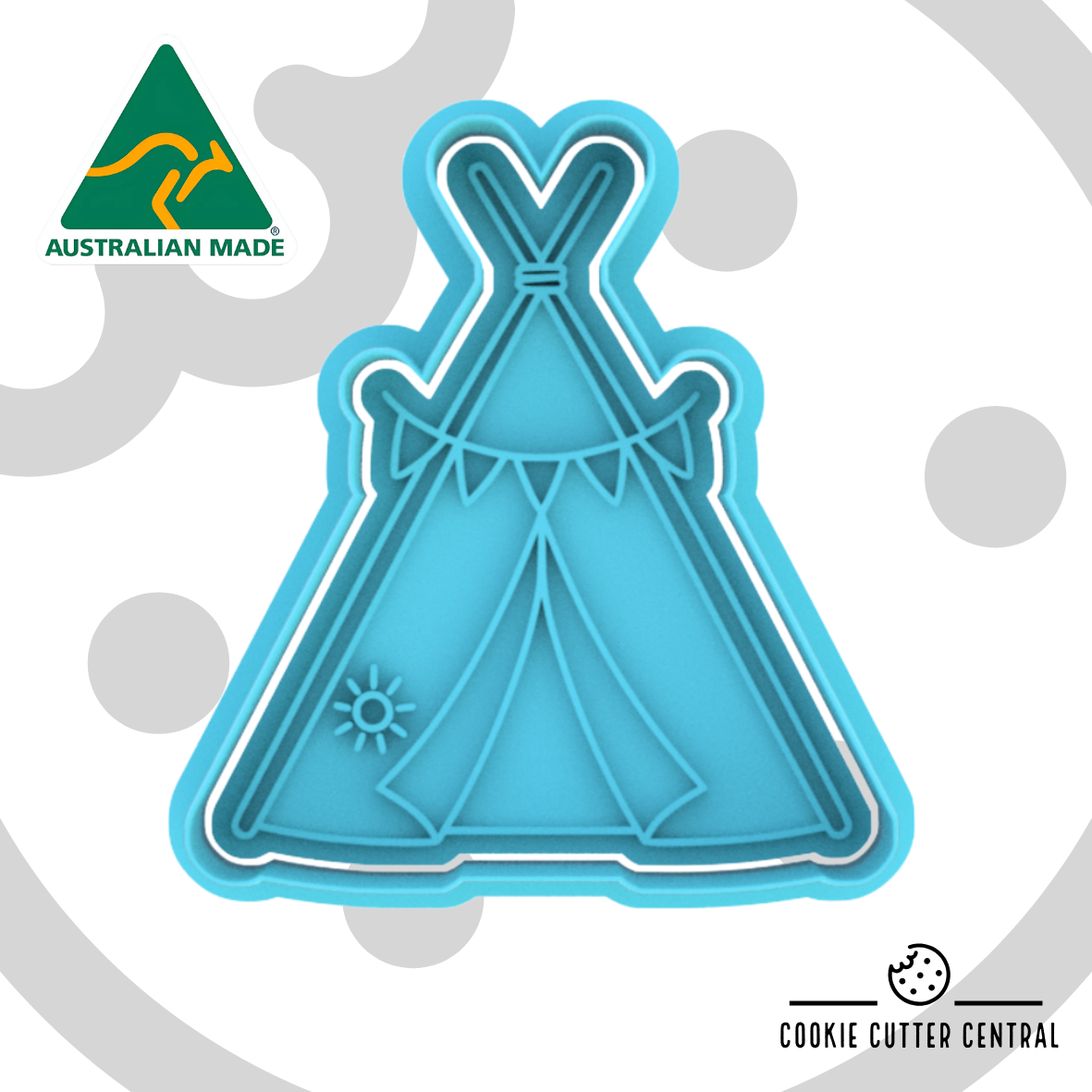 Boho Tee-Pee Cookie Cutter and Embosser - 8.1cm x 7.4cm