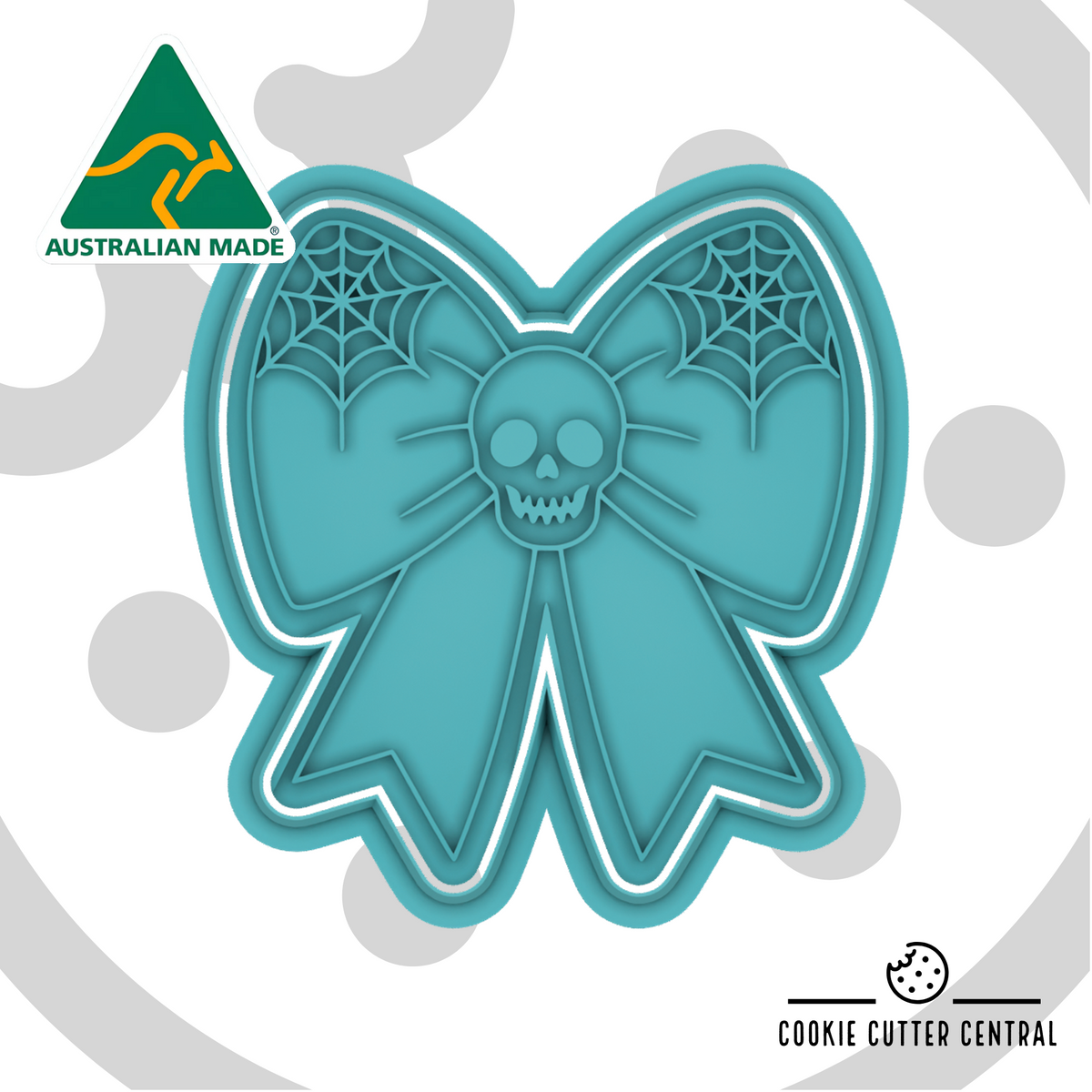 Bow with Skull Cookie Cutter and Embosser - 7.9cm x 7.4cm.stl