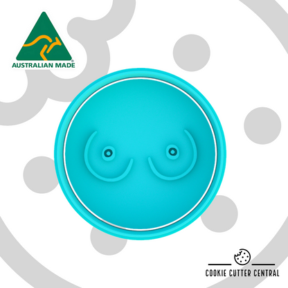 Breasts (Option 3) Cookie Cutter and Embosser - 6.5cm Round