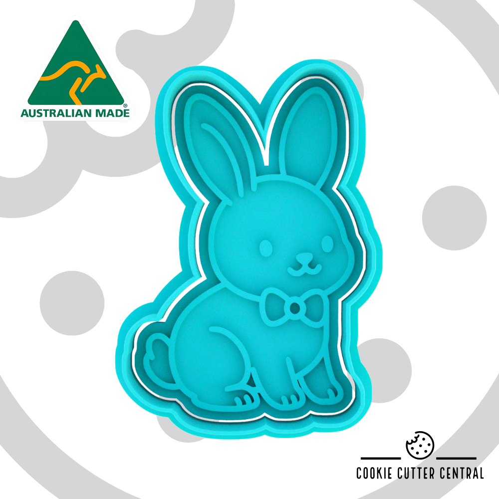 Bunny with Bow Tie Cookie Cutter and Embosser - 8.4cm x 5.6cm