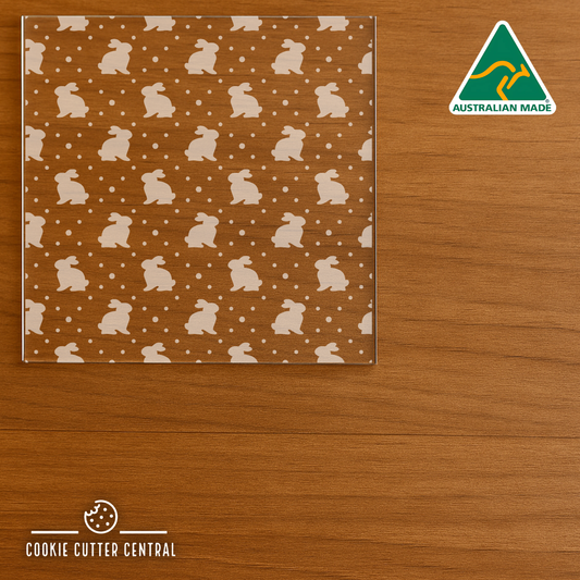 Bunny with Dots Pattern Acrylic Debosser - 10cm