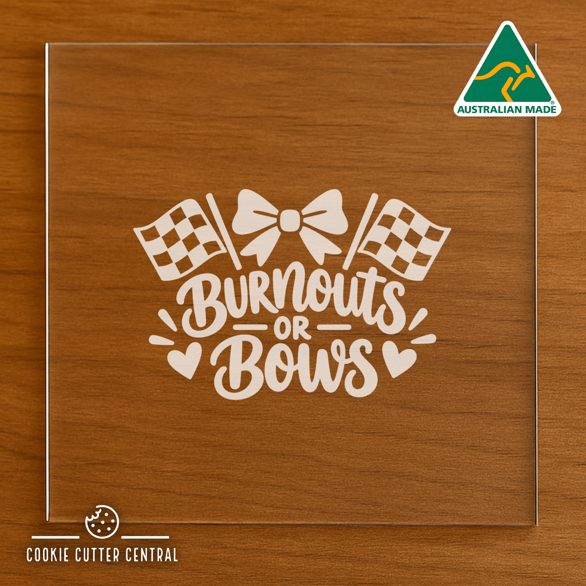 Burnouts or Bows Cookie Cutter for Acrylic Debosser - 7.5cm Round