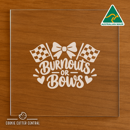 Burnouts or Bows Cookie Cutter for Acrylic Debosser - 7.5cm Round