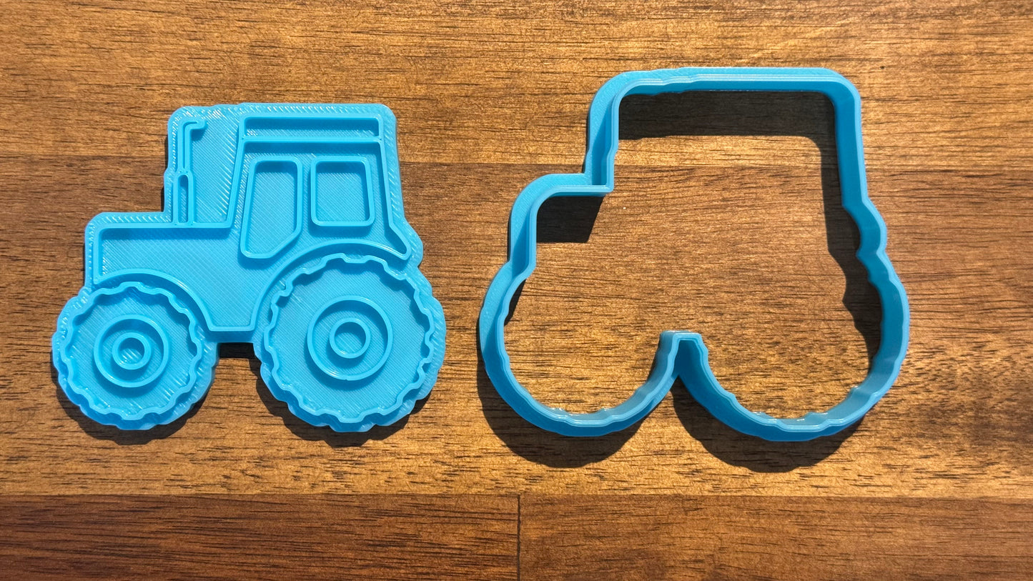 Tractor Cookie Cutter and Embosser - 6.2cm x 7.3cm