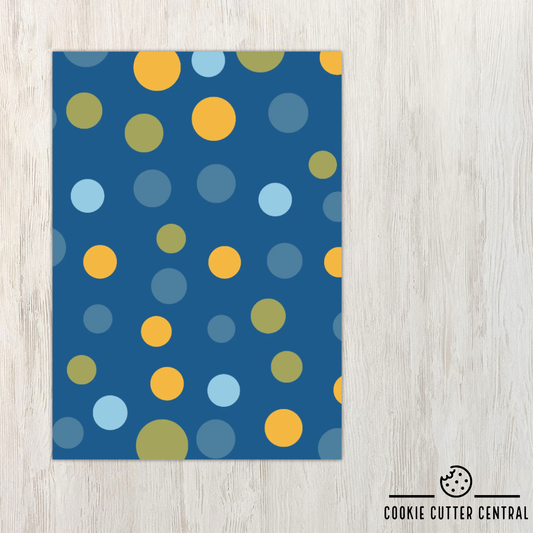 Blue Multi Dot Cookie Backing Cards – Pack of 10