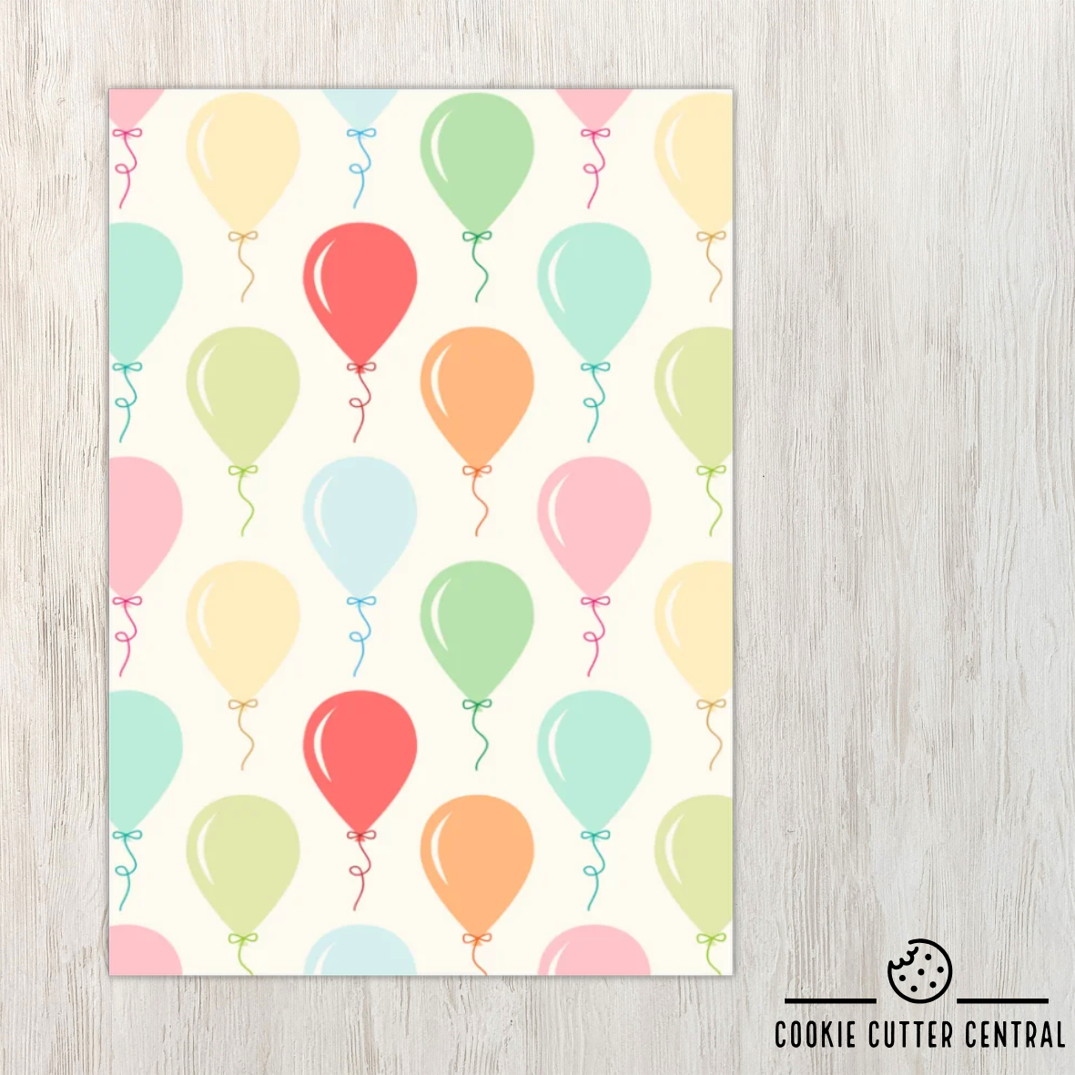 Pastel Balloon Cookie Backing Cards – Pack of 10