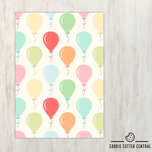 Pastel Balloon Cookie Backing Cards – Pack of 10