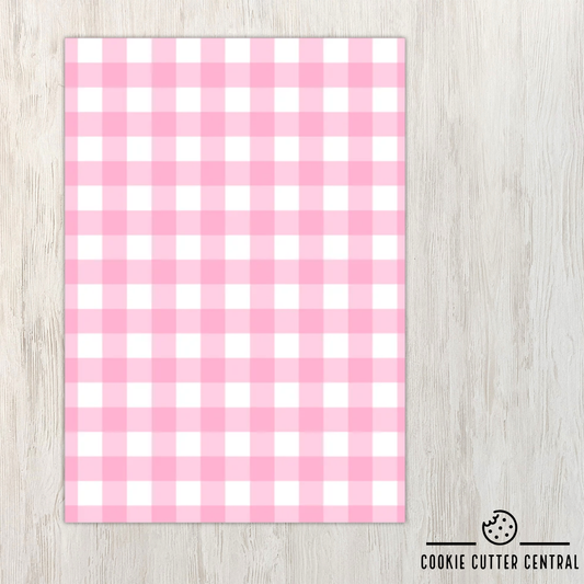 Pink Gingham Cookie Backing Cards – Pack of 10