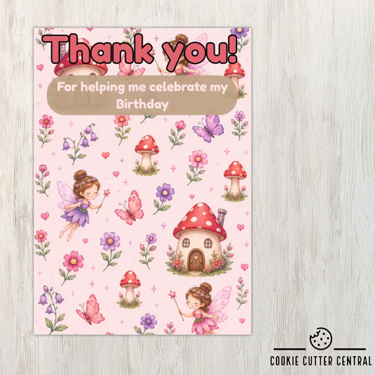 Fairy Thank You Cookie Backing Cards – Pack of 10