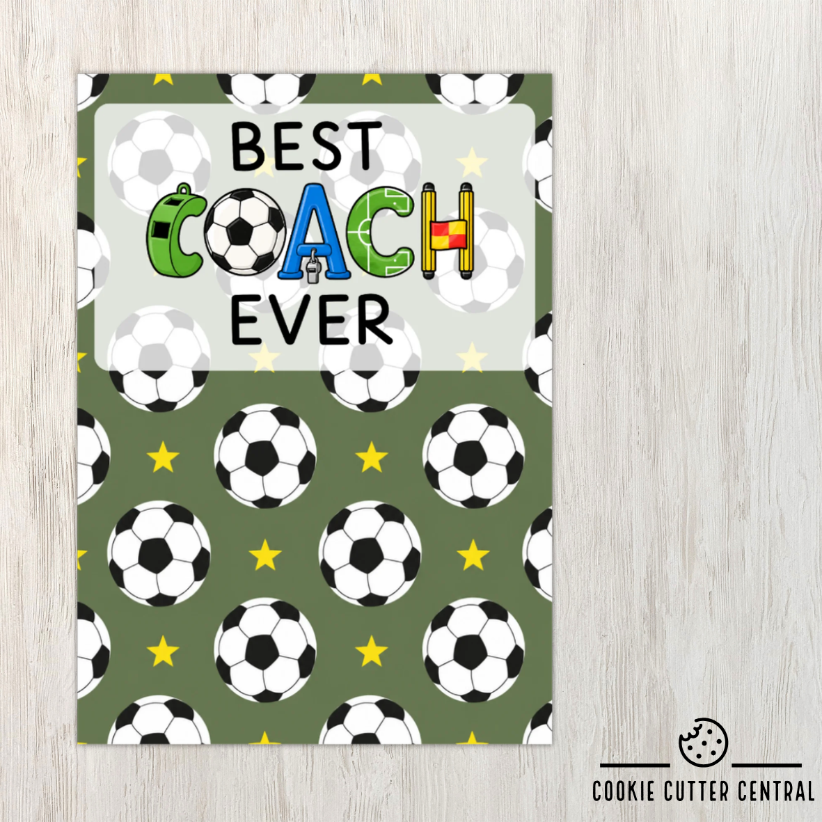Best Coach Ever Soccer Cookie Backing Cards – Pack of 10