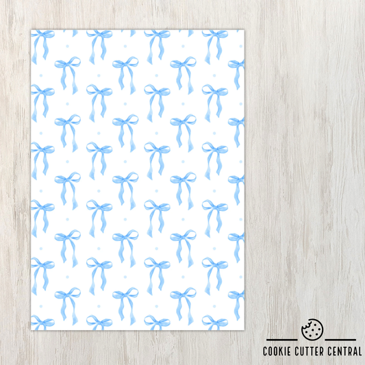 Blue Bow Cookie Backing Cards - Pack of 10