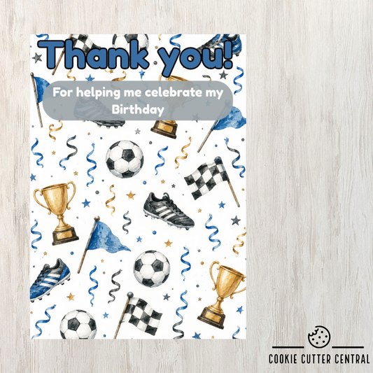 Soccer Thank You Cookie Backing Cards – Pack of 10