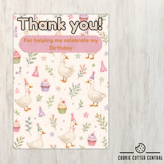 Party Goose Pink Thank You Cookie Backing Cards – Pack of 10