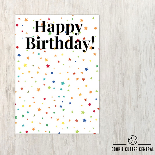 Happy Birthday Confetti Cookie Backing Cards – Pack of 10