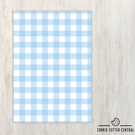 Blue Gingham Cookie Backing Cards – Pack of 10