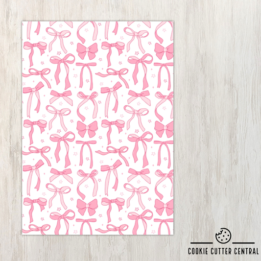 Mixed Pink Bow Cookie Backing Cards - Pack of 10