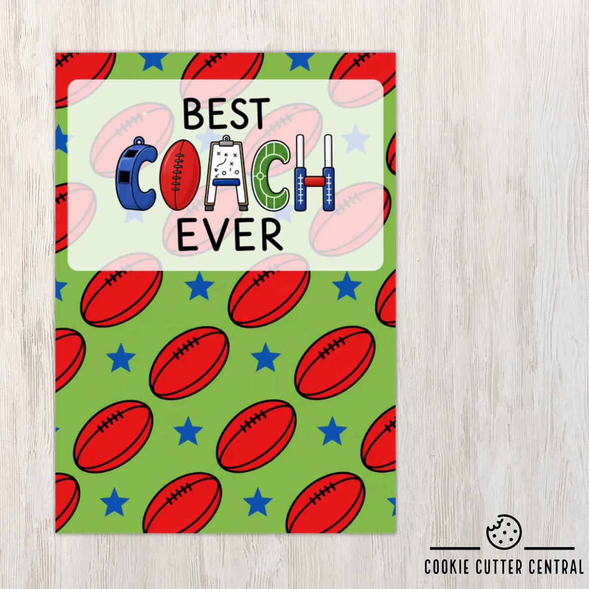 Best Coach Ever AFL Cookie Backing Cards – Pack of 10