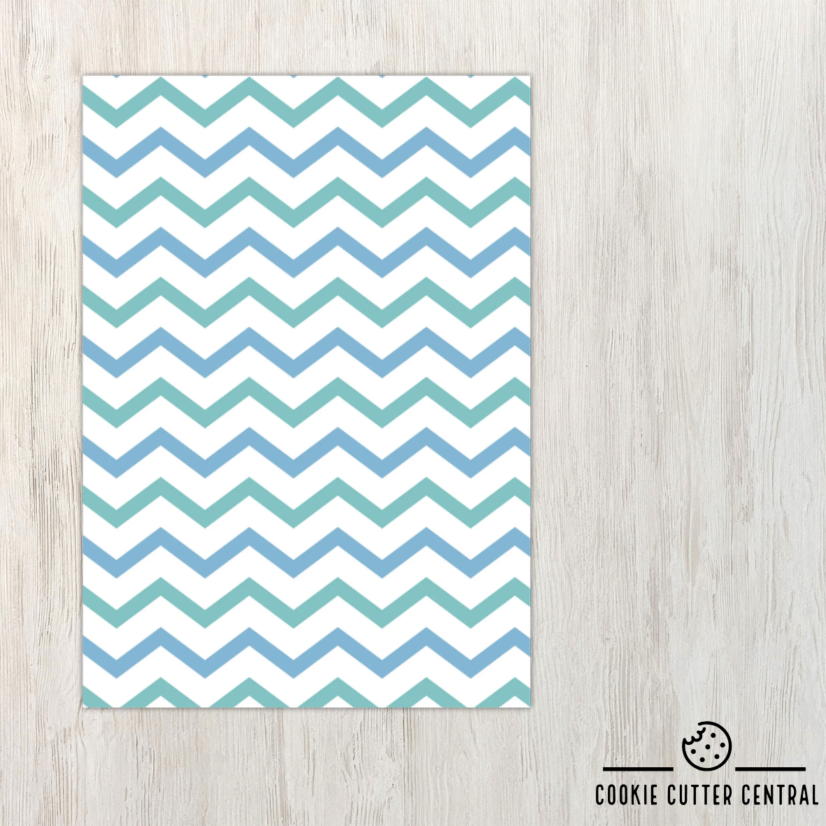 Blue & Teal Chevron Cookie Backing Cards – Pack of 10