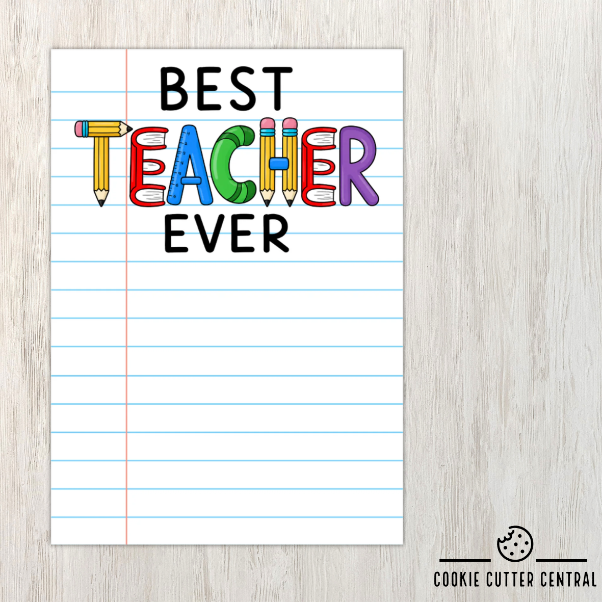 Best Teacher Ever Cookie Backing Cards - Pack of 10