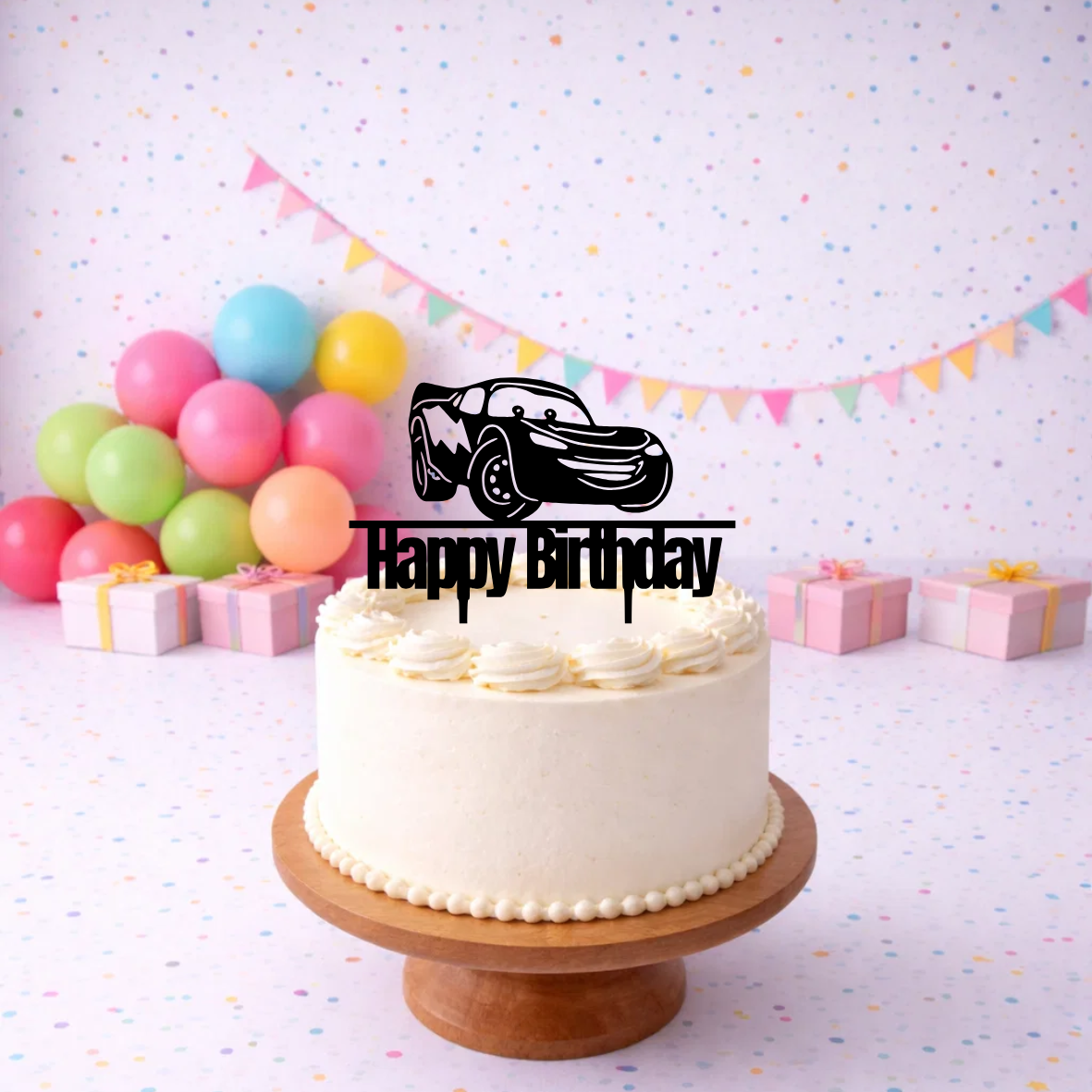 Cars - Lightning McQueen Happy Birthday Cake Topper – 15cm