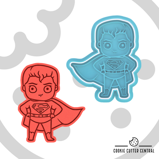 Cartoon Superman Cookie Cutter and Embosser - 8.4cm x 7.1cm